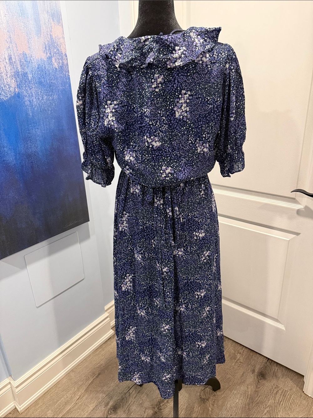 Buffalo Women’s Navy Floral Midi Dress - Elegant Blue Print - Picture 5 of 8